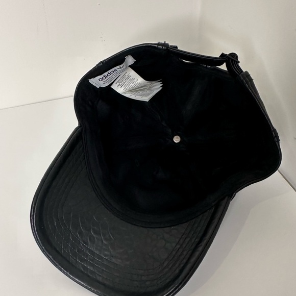 Adidas Black Faux Leather Hat with black logo - Picture 4 of 7